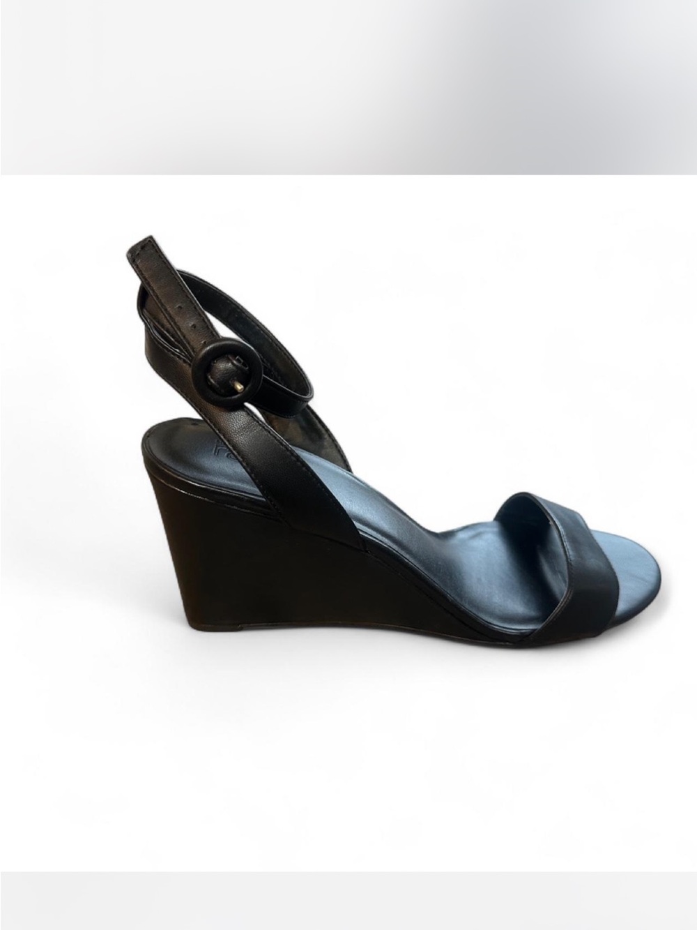 Nordstrom Black Wedge Sandals with Ankle Strap - Women